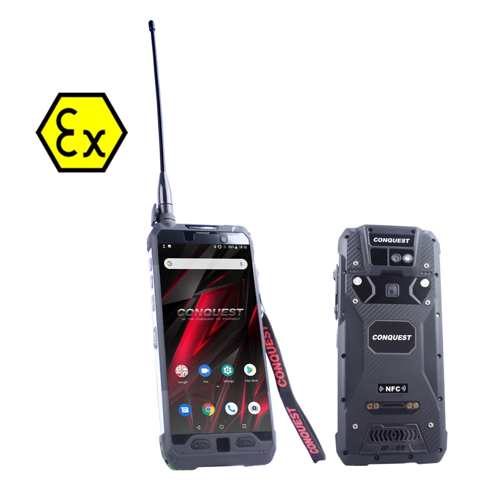

CONQUEST S19 ATEX explosion NFC PoC Walkie Talkie Support Group Call IoT solution terminal device rugged phone handset no line