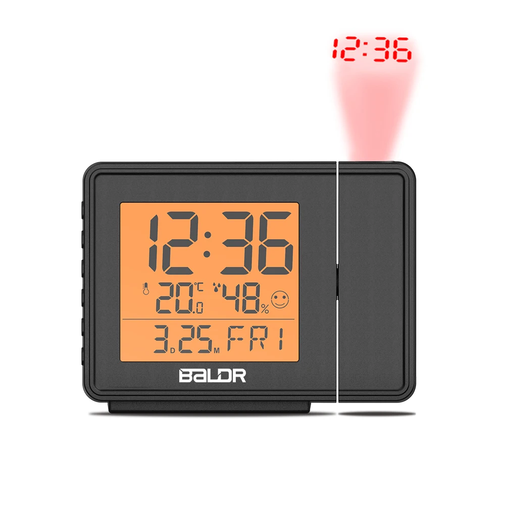 

New 12/24 Hour Switch Projection Alarm Clock Digital Radio Clock with Clear Big Digit for Bedrooms Ceiling