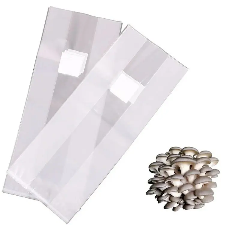 

60um/80um Polypropylene Norbane Bag Mushroom Grow Bag Spawn Substrate Bag with 0.2 Micron Filter, Clear