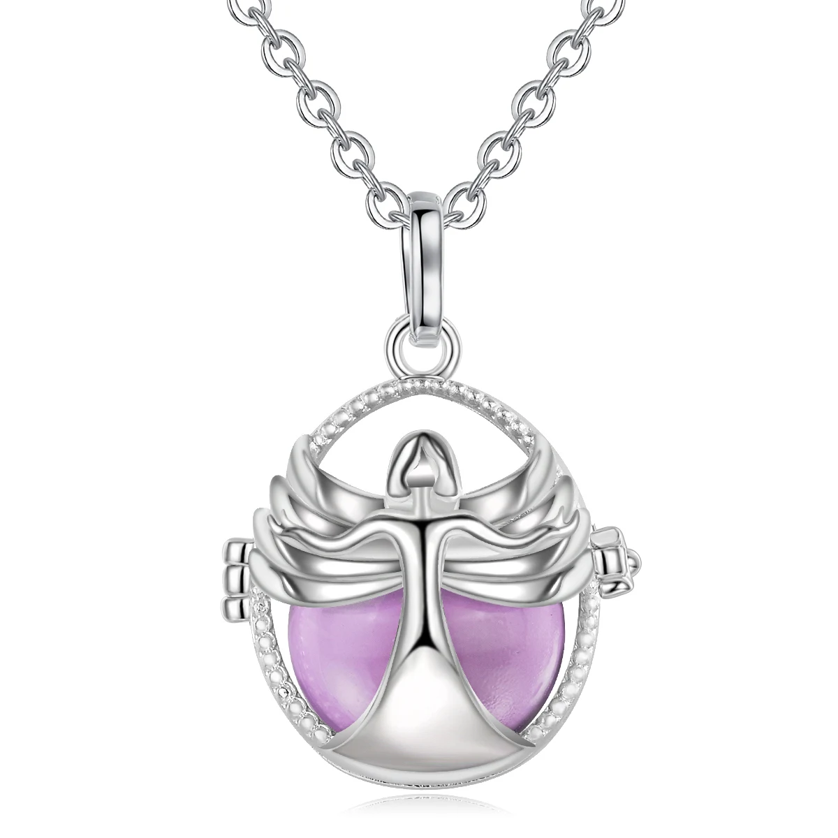 

Custom Pregnancy Mexican Bola Ball Angel Silver Plated Copper Diffuser Lockets Necklaces For Women Pendant