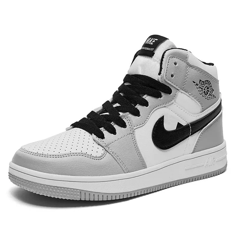 

Wholesale Anti-slip Men Casual Shoes High Ankle Breathable Stylish Lace-up Sneakers For Sale, White yellow