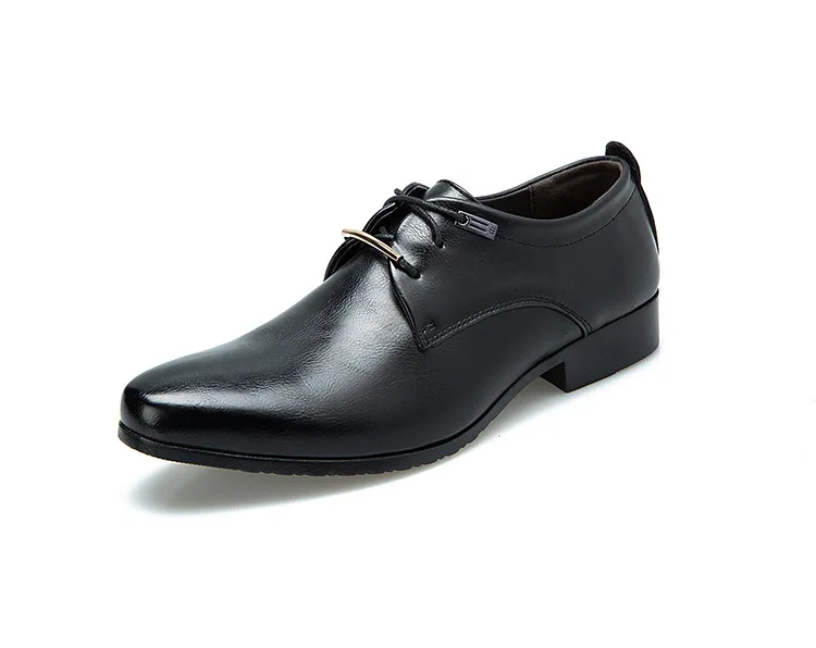 

2020 New casual shoes mens lace-up business dress leather large size 48 trendy mens shoes, 2 colors