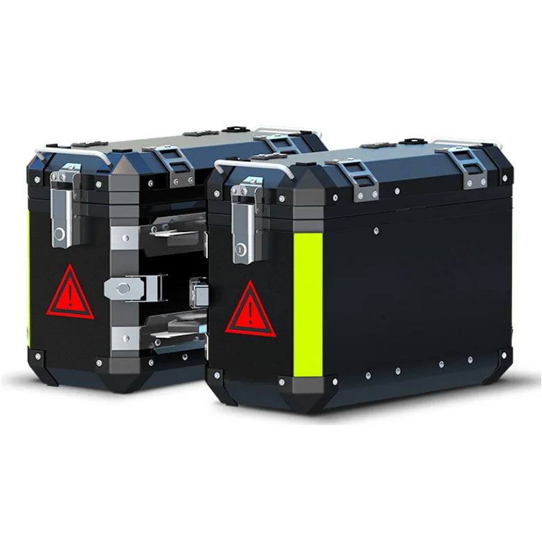 Cxmoto 36 Liter Black Aluminum Motorbike Pannier Storage Luggage Cases