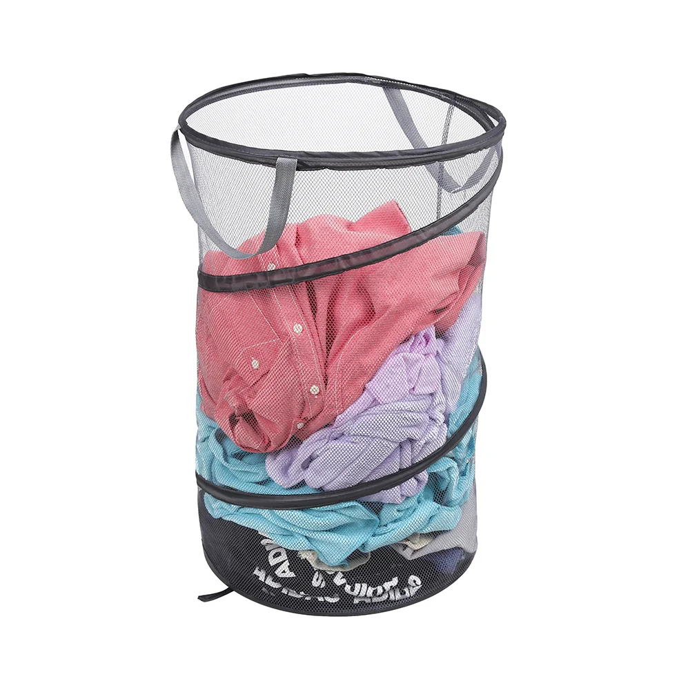 New Arrival Mesh Laundry Collapsible Plastic Laundry Basket With ...