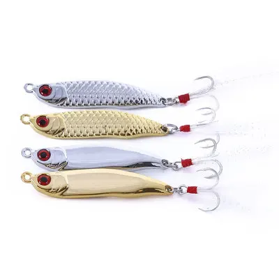 

5-20g Metal VIB Lures Blood trough feather hook metal lure Sequins white strips bait long shot for pouting mouth fishing tackle, Picture shows