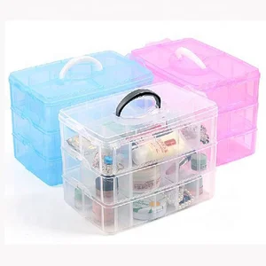 Image of New Transparent Plastic Jewelry Makeup DIY Home Organizer Boxes
