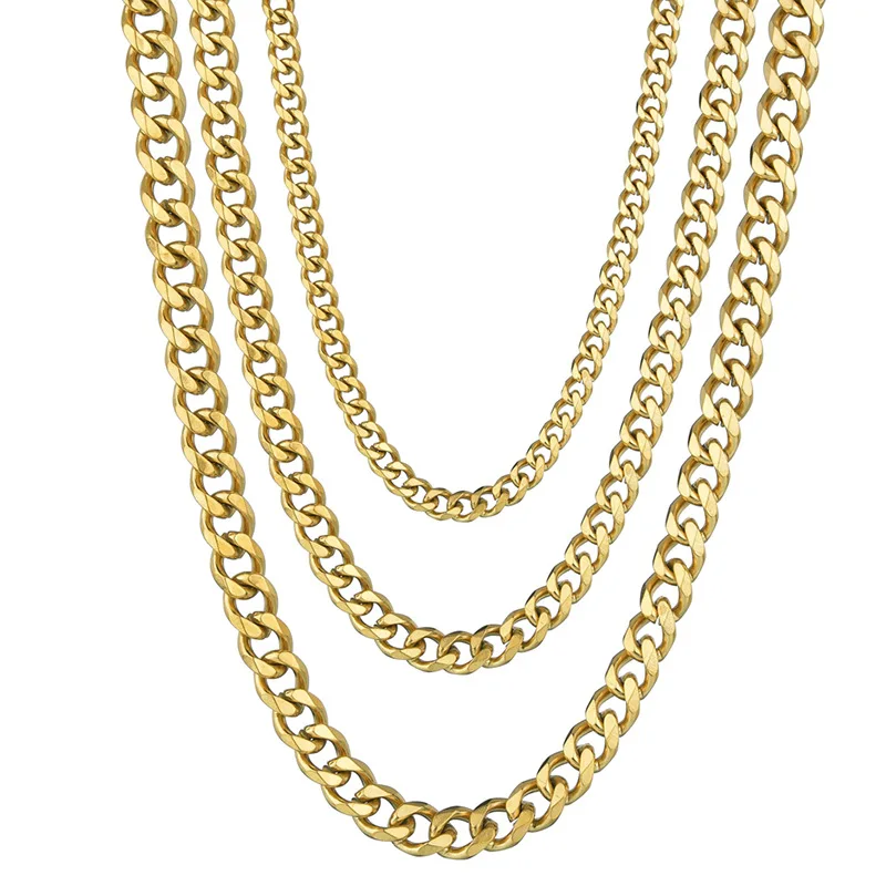 

Customized Solid Gold Cz Cuban Link Chain Name Plate Chocker Necklace Hip Hop Stainless Steel 14k Yellow Jewelry, Gold plated