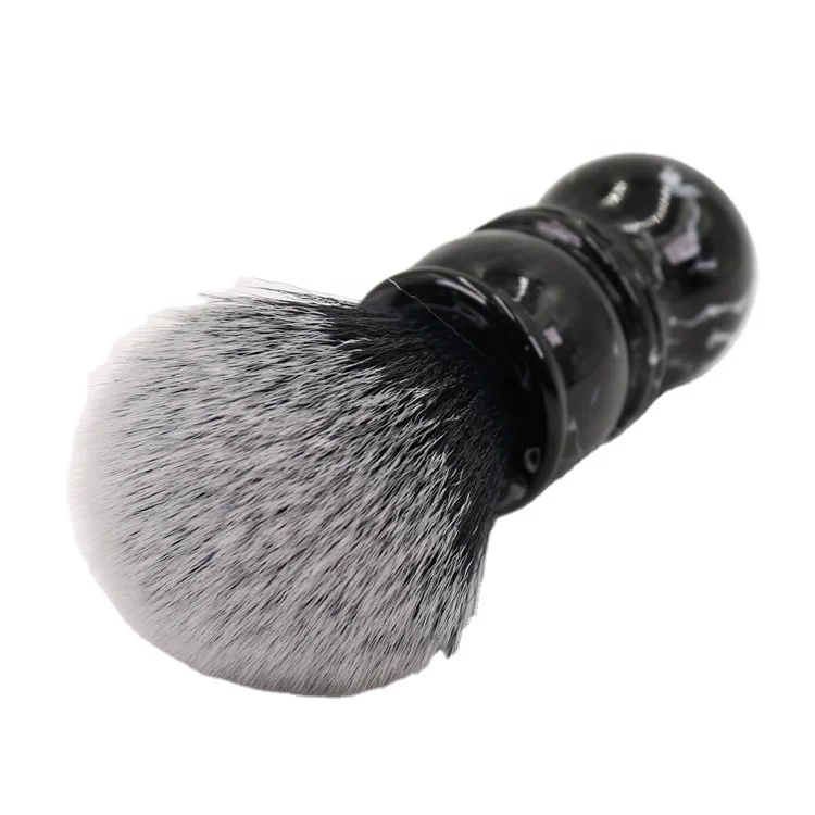 

Yaqi 24MM Tuxedo Black and White Tip Synthetic Hair Marble Color Resin Handle Barber Shaving Brush