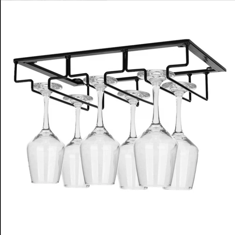 

Bar Kitchen Wine Glass Rack Glasses Storage Hanger Under Cabinet Stemware Wine Glass Holder Stemware Storage Rack, White/black/brass/gold