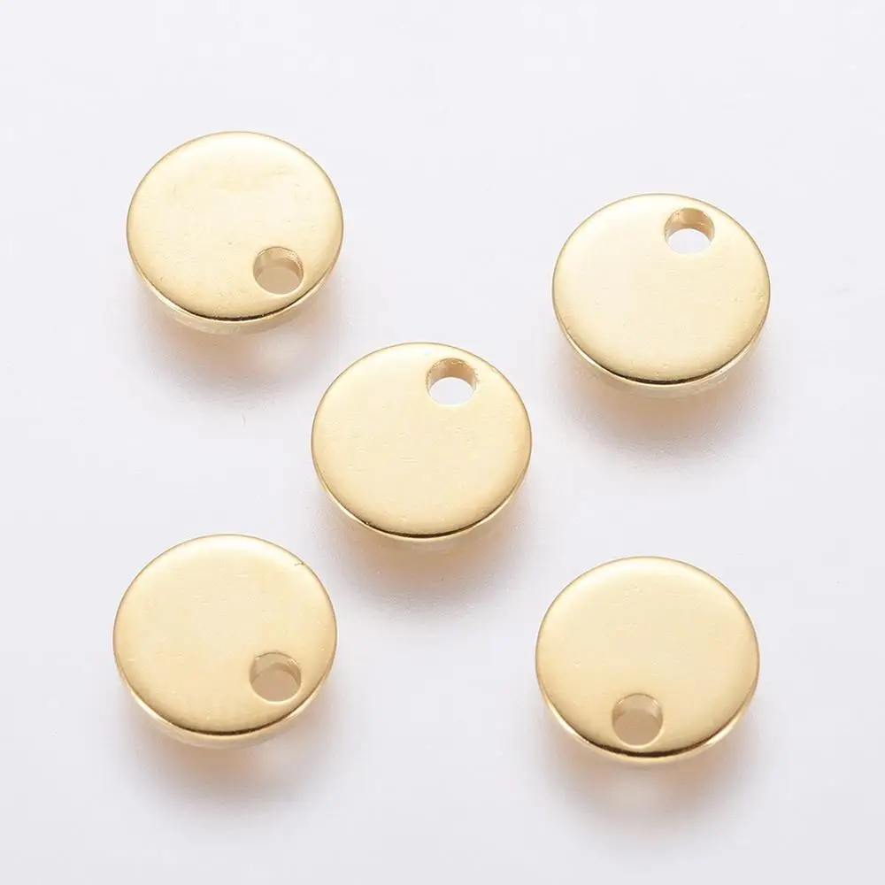 

PandaHall 7mm Golden 304 Stainless Steel Stamping Blank Charms