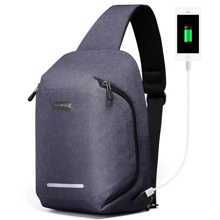 

Hot Sale Polyester Smart Backpack Crossbody With Usb Port, Usb Shoulder Men Bag Sports