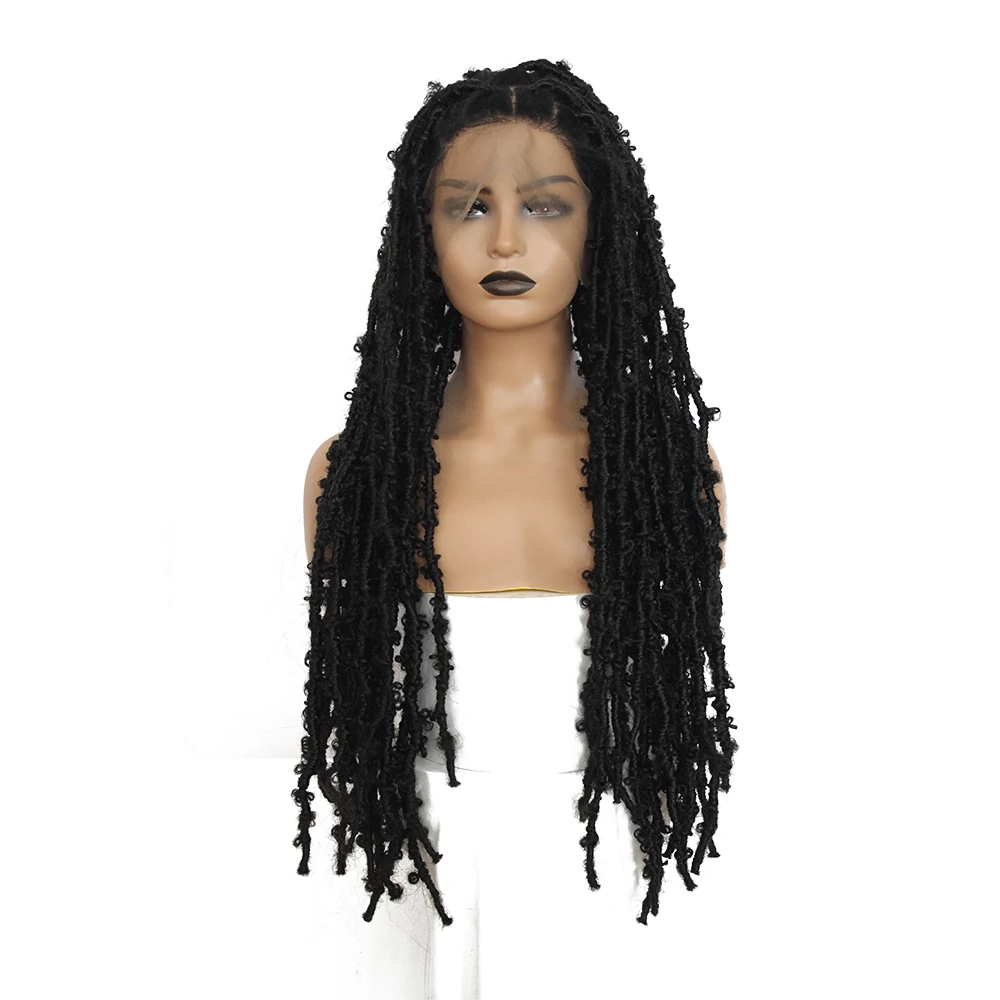 

X-TRESS New Arrival 100% Hand-made Full Lace Wig Synthetic Distressed Locs Messy Crochet Braiding Hair Wig For Women Wig Vendor