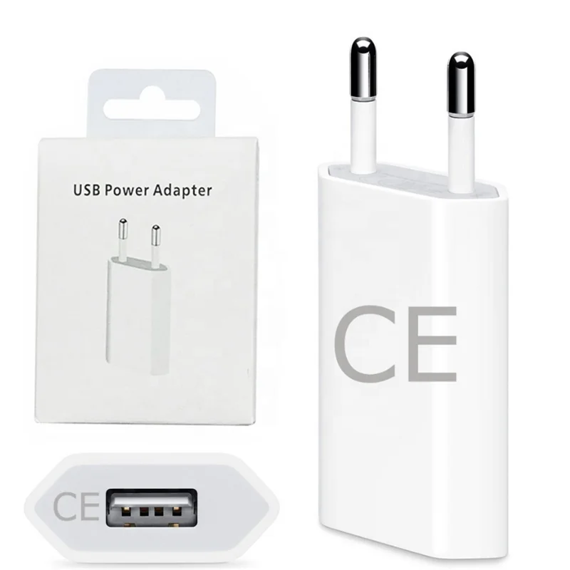 

Original For iphone 5W EU/US/UK plug charger 5V1A usb power adapter for iPhone 7 8 plus X XS MAX XRs charger, White