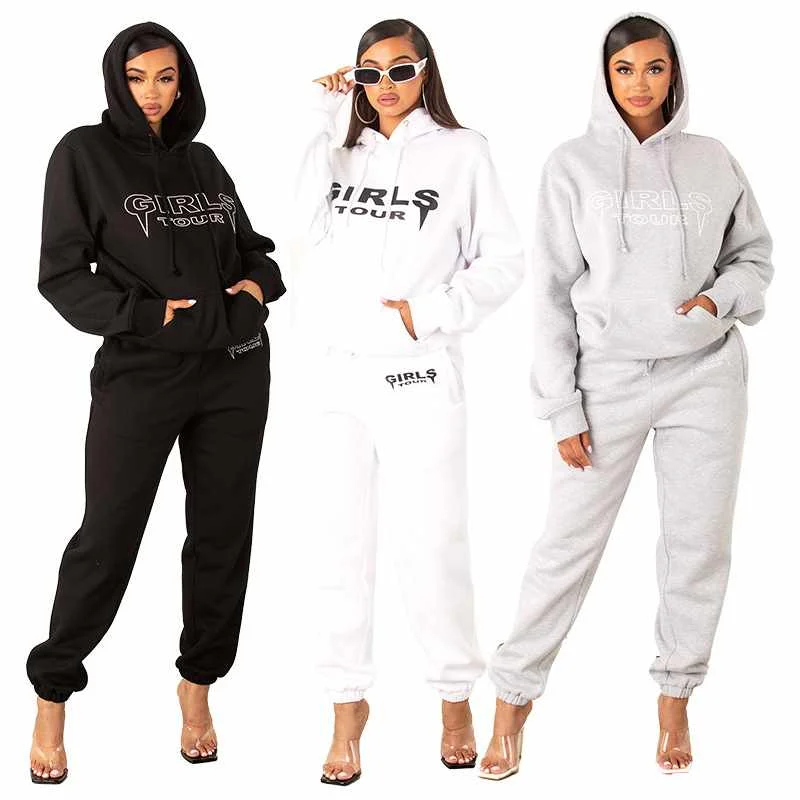 

Women's Tracksuit Hoodies 2 Piece Set Sweatshirt + Pants Women Sport Suit Spring And Autumn Sportswear