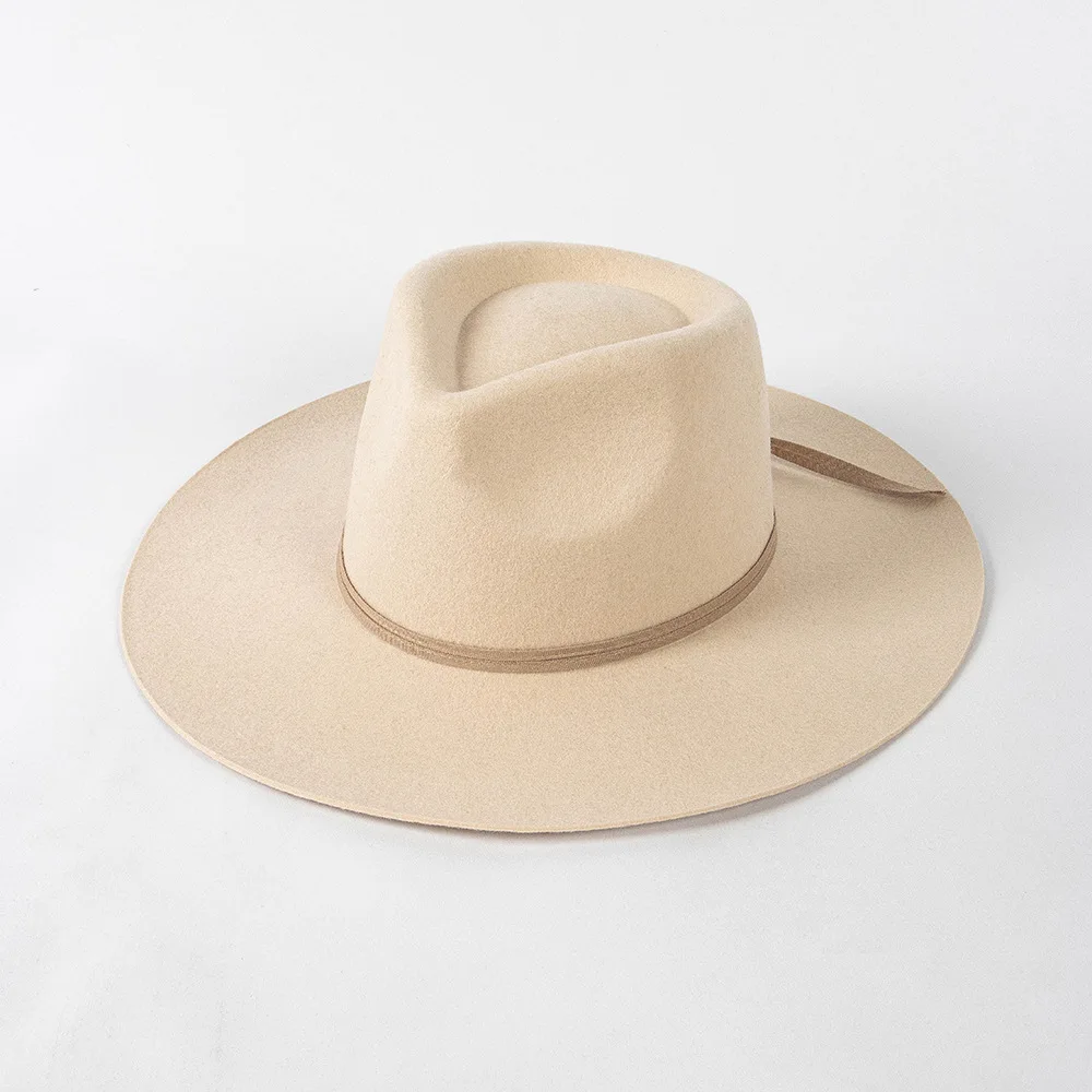 

Custom Wholesale 2022 2023 New Fashion Women Wide Brim Fedora Hats Panama Hat 100% Wool Felt Hat