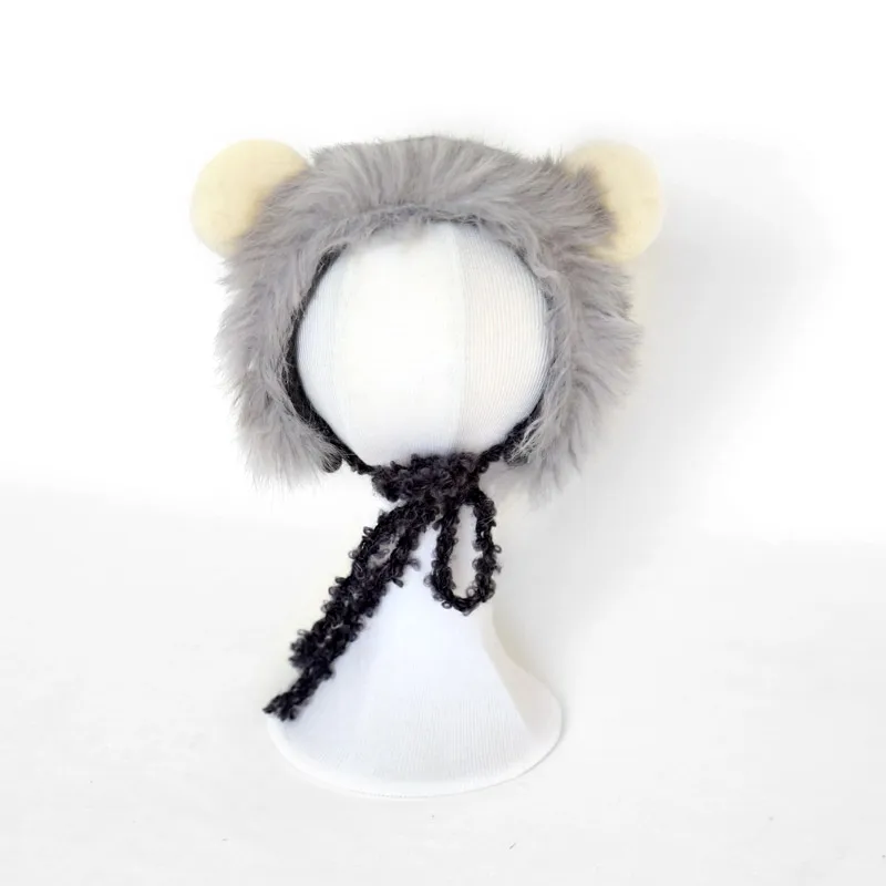 

Newborn Baby Fox Animal Mohair Wool Knit Bonnet Photo Prop