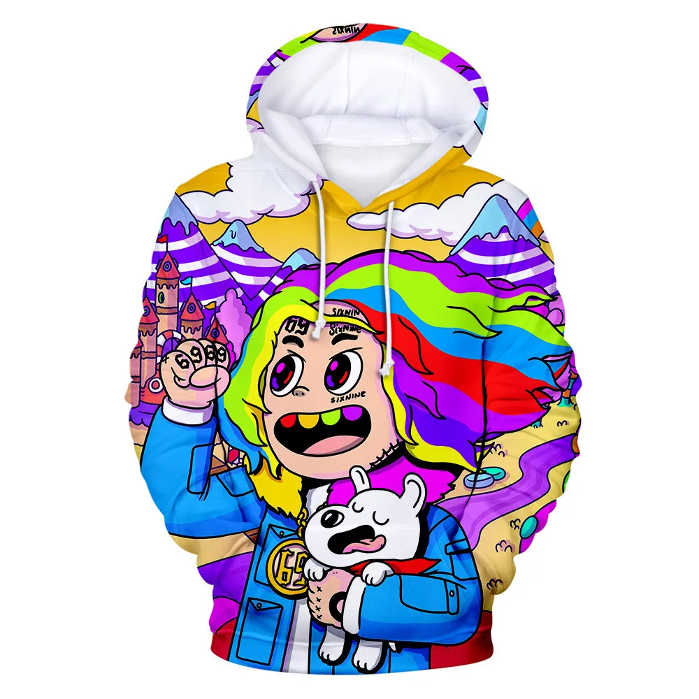 

Fashion Unisex Casual Hoodie 3D Printing Cute Cartoon Pattern Pullover Hooded Sweatshirt Hoodie With Big Pockets