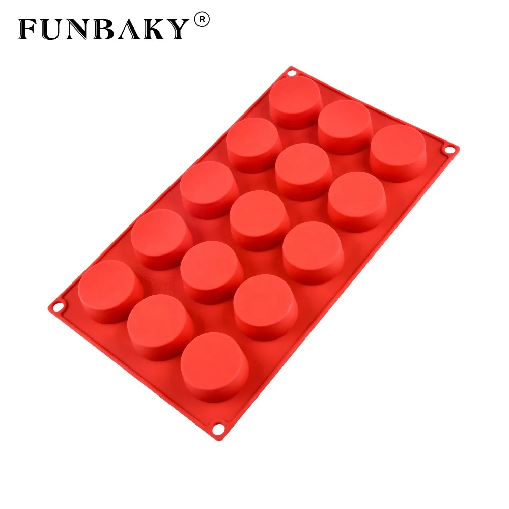 

FUNBAKY JSC3224 Cake decorations multi - cavity cylinder shape silicone mold muffin cake silicone mold soap making kits, Customized color