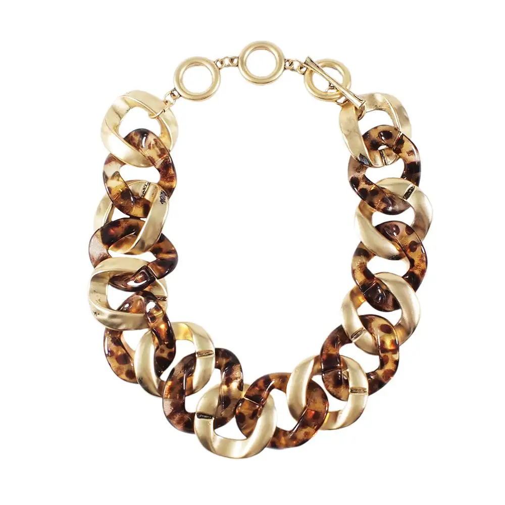 

Fashion Statement ZA Vintage Bronze Gold Chunky Choker Chain Necklace Jewellery for Women