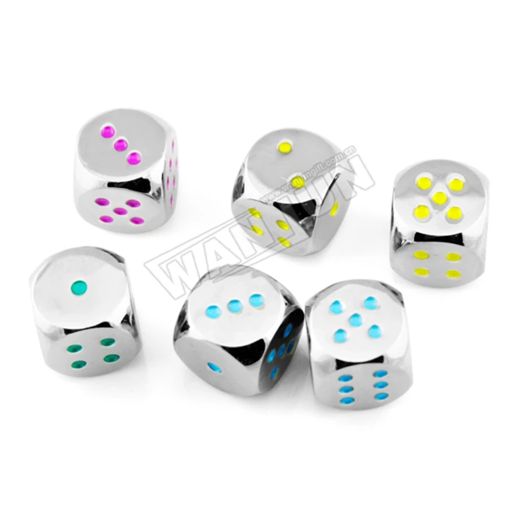 

Manufacturer wholesale custom logo printed clear plush colored set polyhedral six sided blank metal dice