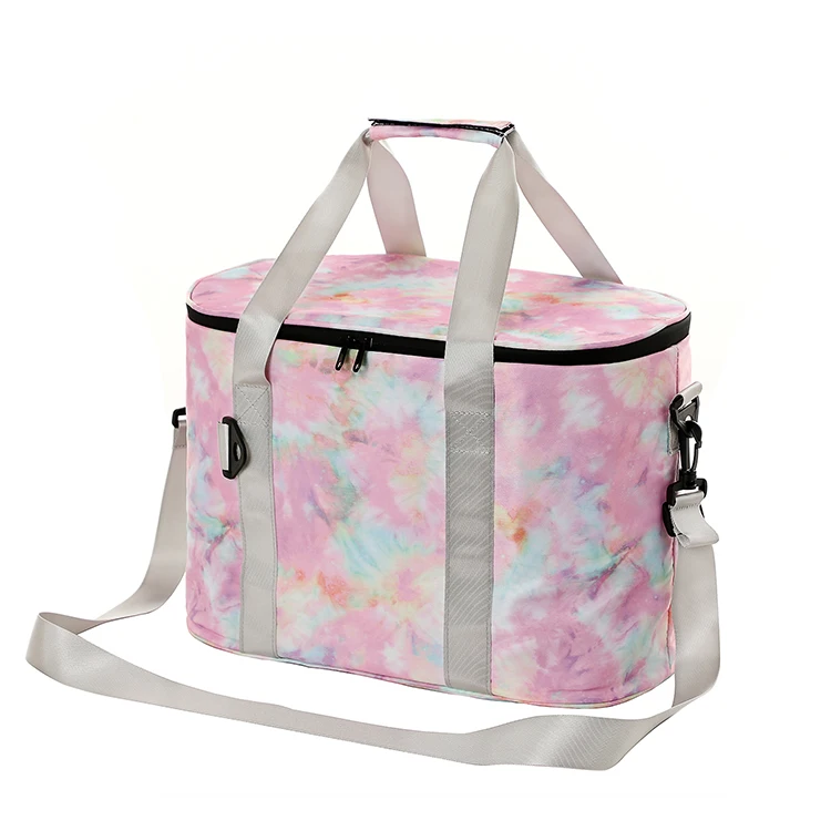 

Wholesale Hot Sale Personalized Inspired Canvas Tye-Died Print Cooler Bag, As pic show