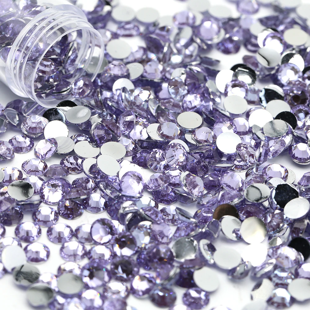 

Purple Color Strass Stone Beads Crystal Flatback Resin Rhinestones For Glue