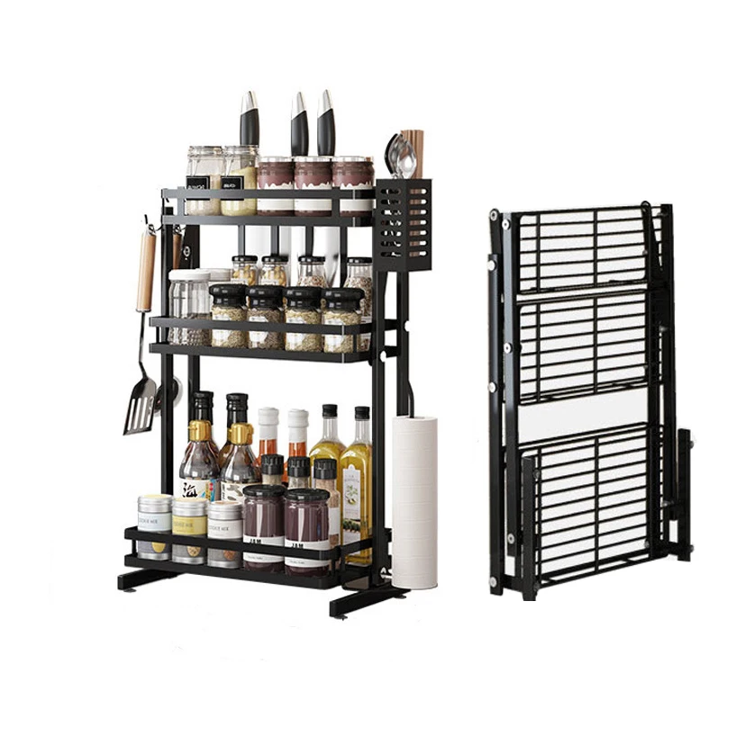 

Amazon hot sell stainless steel 304 seasoning spice Bottle Organizer rack kitchen supplies storage shelf, Optional