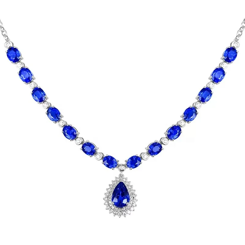 

New Fashion Water Drop Pendant Necklace Bridal Luxury Jewelry Women's High Grade Party Wear Choker Anniversary Gifts, Customized color
