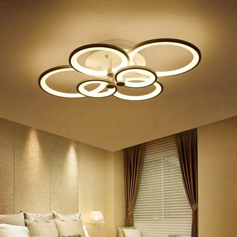 

LED Round Flush Mount Fixture Interior Remote Control Dimmable Ceiling Lamp for Living Room Bedroom Dining Room