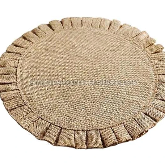 

Product inquiry about Ruffles And Burlap Handmade Wedding Gold Table Placemat Round Burlap Placemats