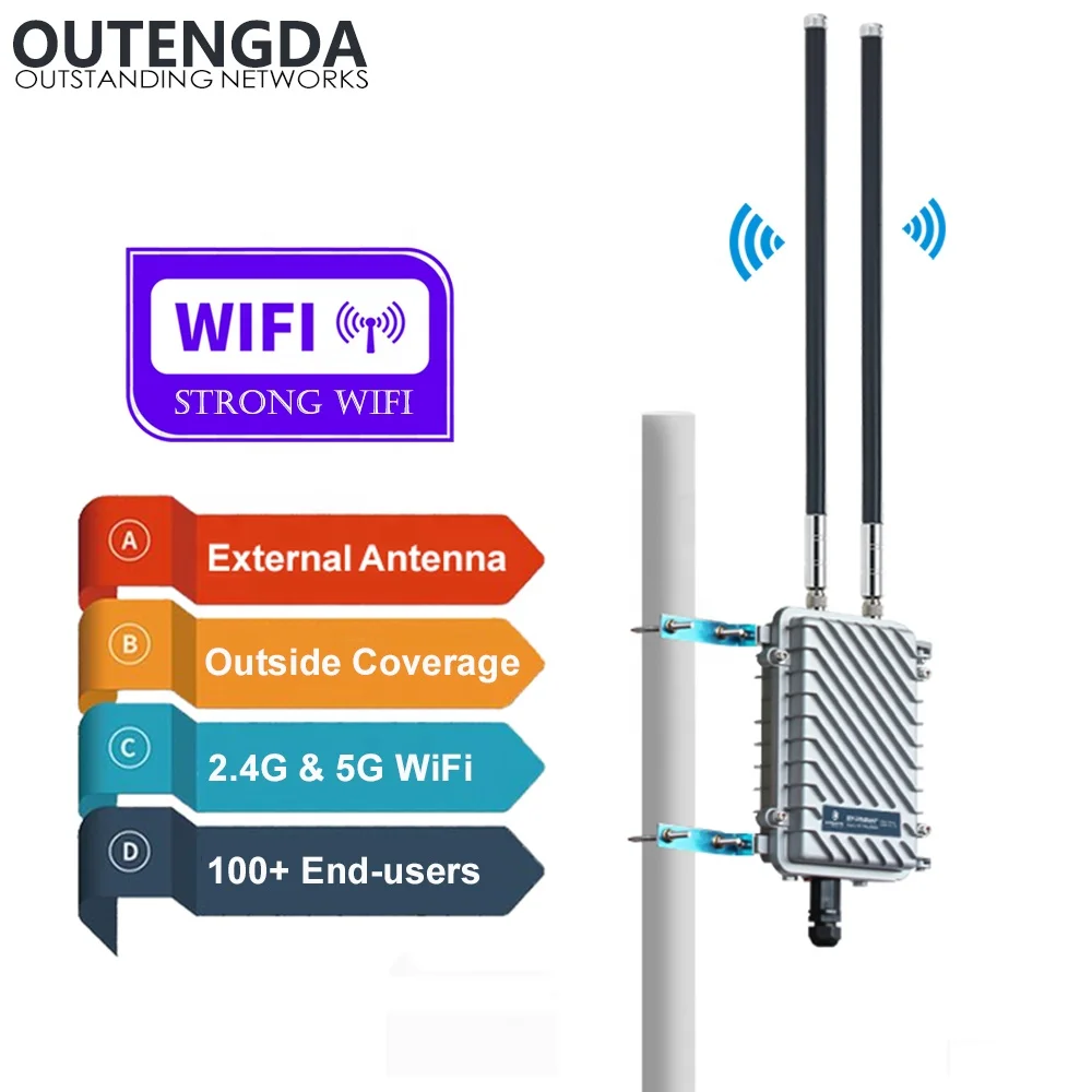 

600Mbps 802.11AC 5G High Power Outdoor CPE AP Router WiFi Signal Hotspot Amplifier Repeater Long Range Wireless PoE Access Point