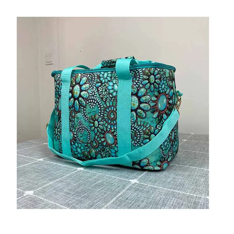 

Western turquoise insulated soft cooler lunch bag beach bag monogram gift beer seltzer cold tote bag picnic tote for girl