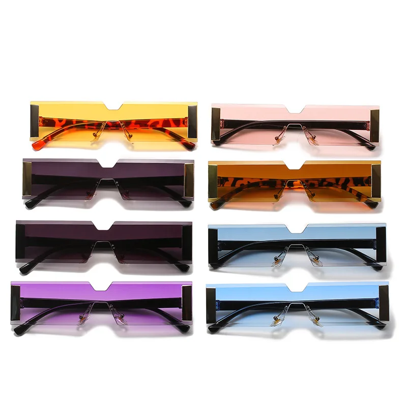 

New Style One-piece Sunglasses Personality Rectangular One-piece Sunglasses Fashion Style Sunglasses 2021, Picture shows