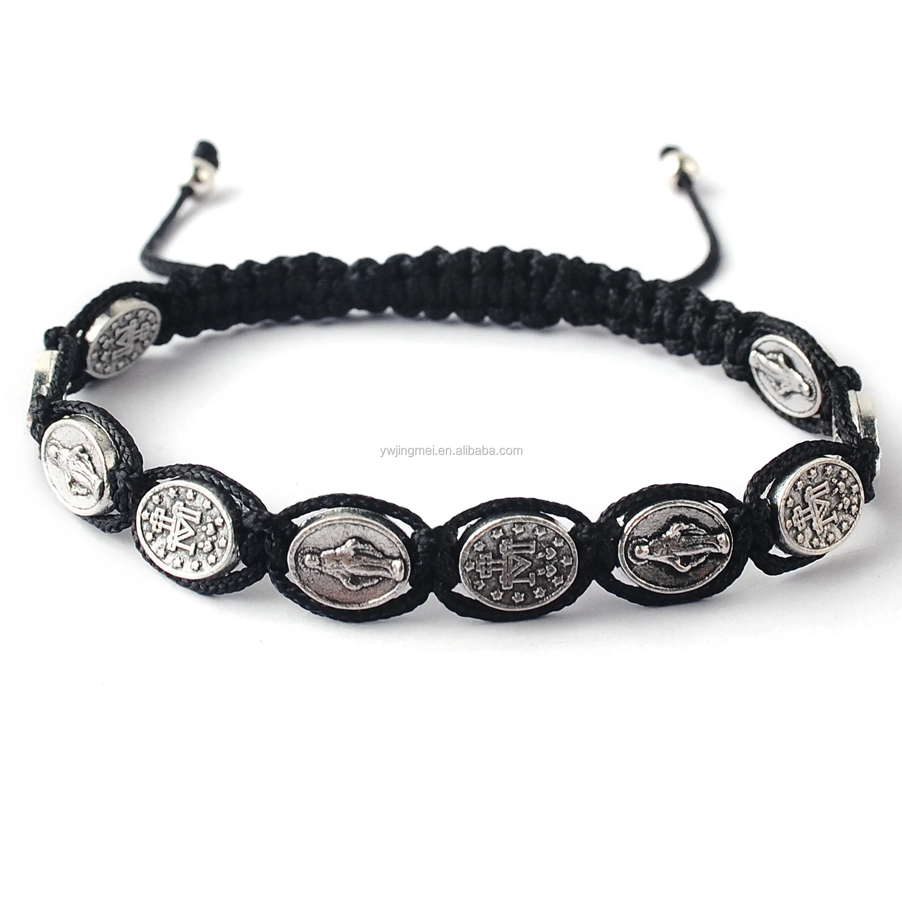 Virgin Mary Cord Catholic Rosary Bracelets For Women Men Catholic Gifts Religious Jewelry Zinc