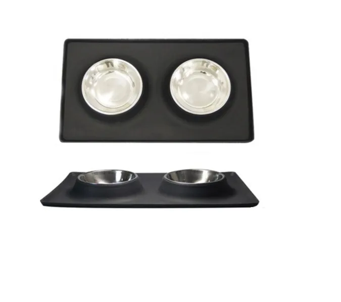 

Pet Dog Bowls 2 Stainless Steel Dog Bowl with No Spill Non-Skid Silicone Mat 2020