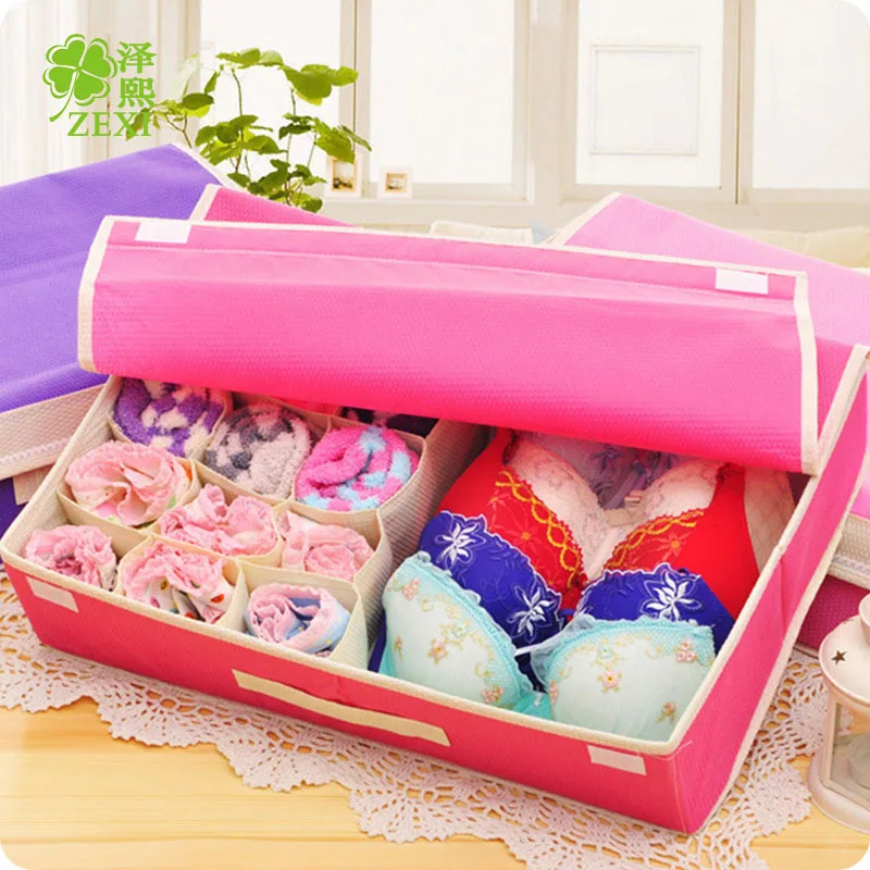 

High Quality Non-woven Box Underwear Sos Mulifunction Storage Bin Save Your Chestofdrawers Space, 5colors