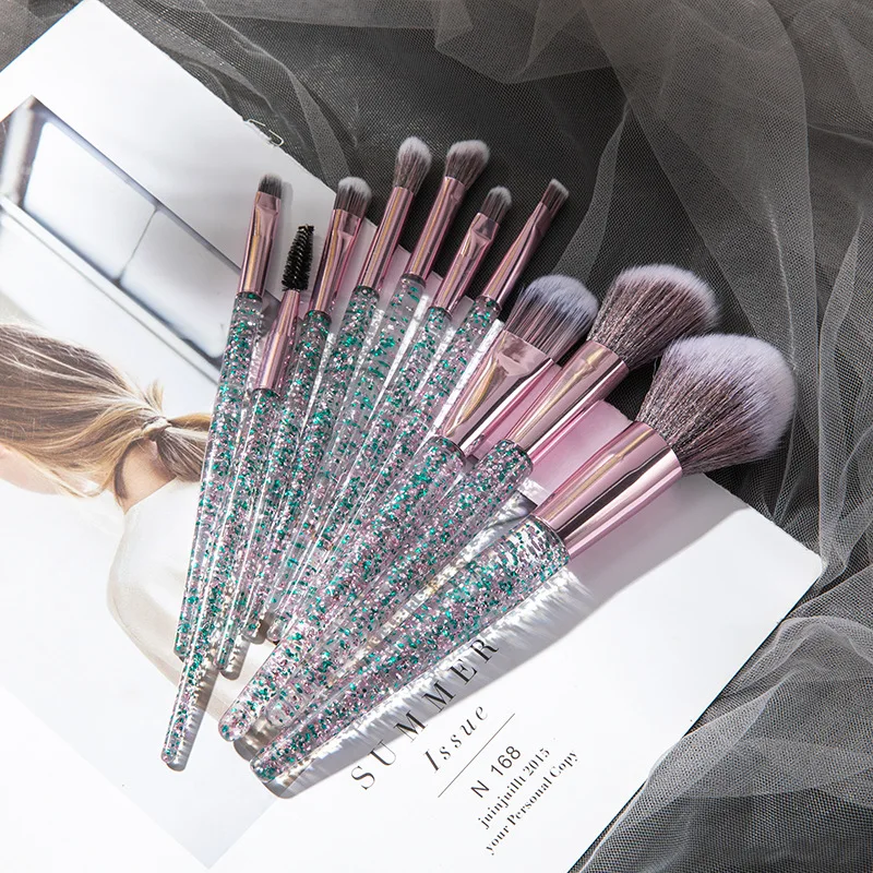 

Oem Custom Wholesale Private No Logo Cheap Travel Size Quality 7 10Pcs Your Own Brand Makeup Brush Set Private Label