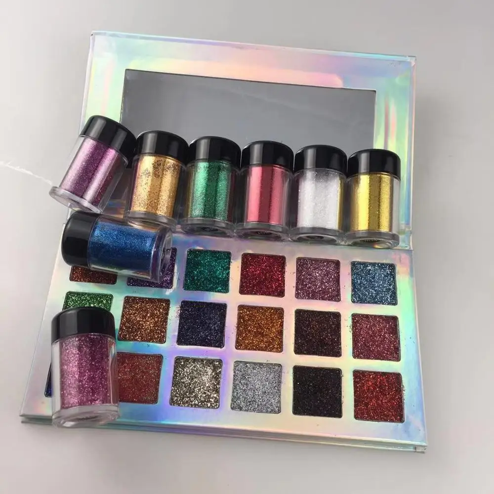 

Custom High Quality Make Up High Pigmented Shimmer Loose Eyeshadow Powder Private Label Neon Glitter Eyeshadow Powder