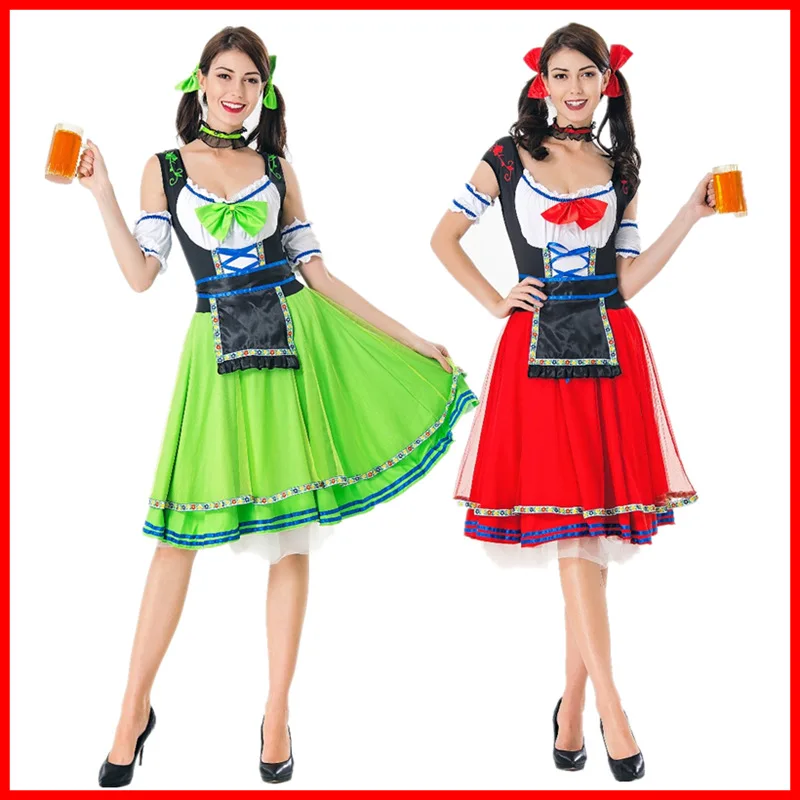 ecoparty新女装德国巴伐利亚dirndl连衣裙啤酒节传统啤酒女郎服装上衣
