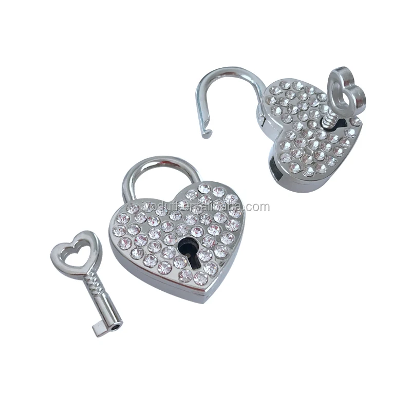 

High Quality Heart Shape lock ,Padlock with with rhinestones, Gold