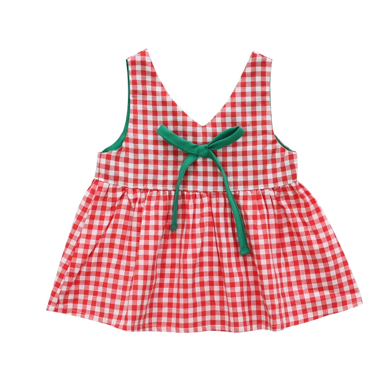 

Lovely Plaid One-piece 1-3-year Old Baby Girl Dress Sleeveless Romper Baby Girl Skirt