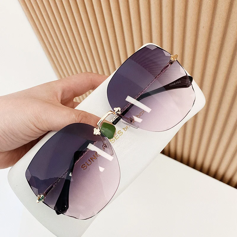 

2020 New Trend Trimming Frameless Brand Fashion Sunglasses Women, 7 colors