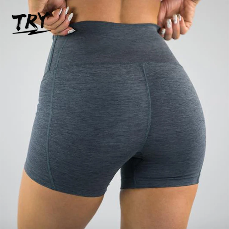 Girls Workout fitness running compression sports shorts women high waist yoga shorts pants