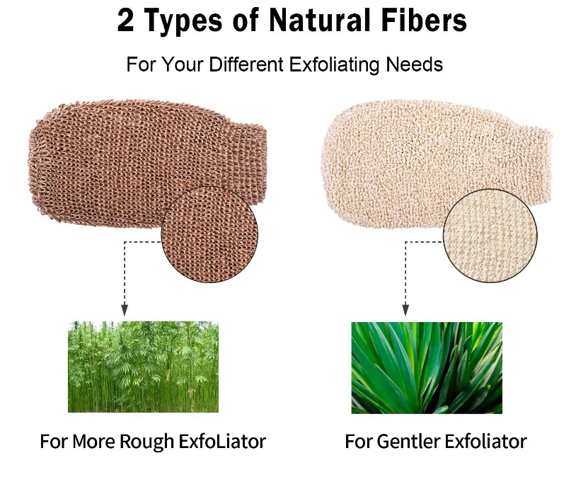 Eco Friendly Natural Reusable Exfoliating Jute Ramie Fiber Bath Glove Shower Sisal Mitt Soap