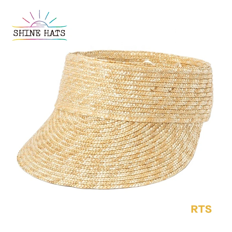 

Shinehats Custom UPF50+ Empty Top Wheat Sun Shade Visor Straw Hat Caps for Summer Beach Safari