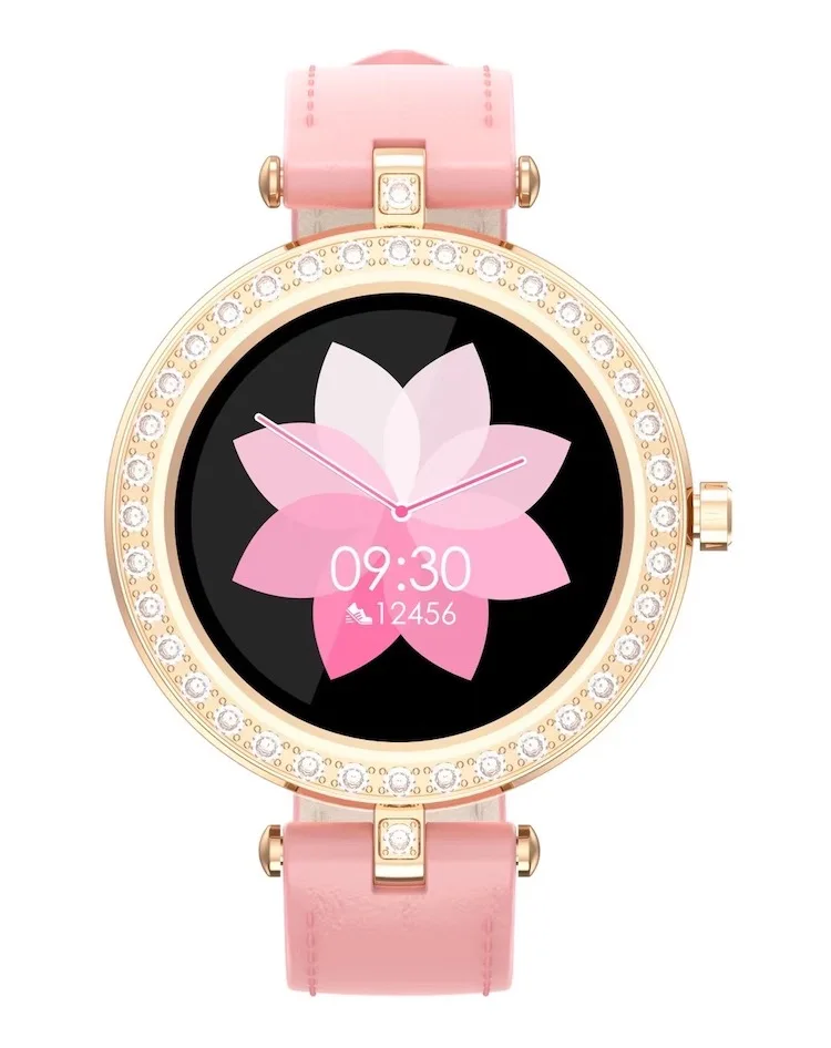 

High-Quality top 2020 luxury belt fashionable band All day Health Sleep Tracking leather strap bling diamond watches for women