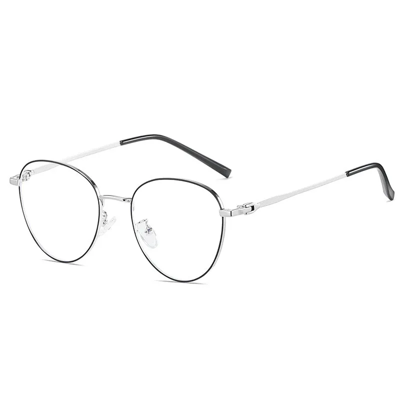 

Optical Frame Metal Clear Frames Transparent for Men Anti Round Blue Light Blocking Gaming Glasses, Shown