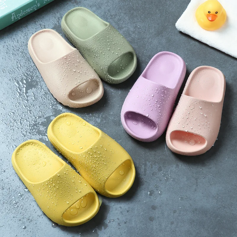 

2022 Hot Selling Summer Baby Home Shoes Solid Color Children Slippers, Yellow,purple, green, beige, pink