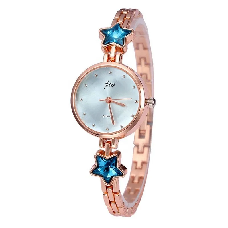 

6111 Hot Selling Gold Quartz Five Star Diamonds Ladies Watches With Low Price Zegarki Damskie