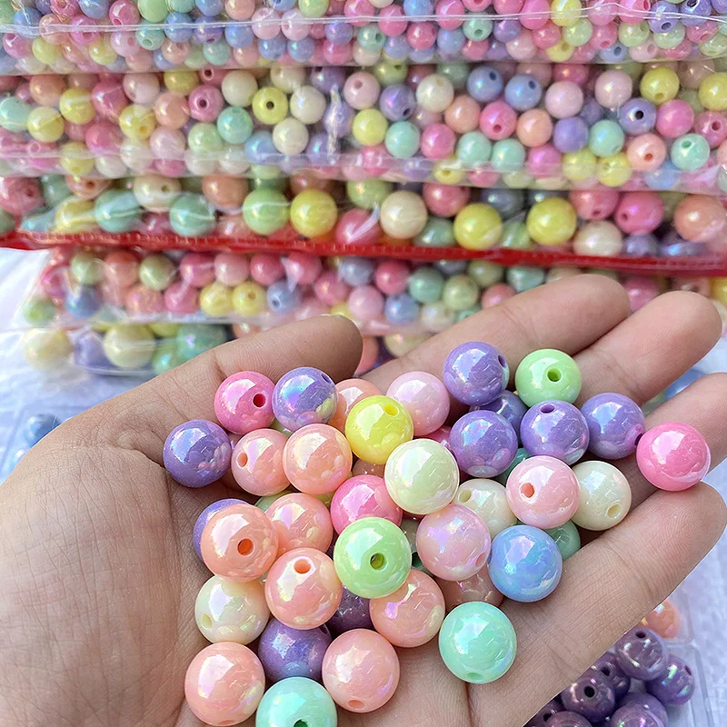 

JC Crystal Factory Direct Sell Acrylic Macaroon AB Colors Round Beads Plastic Beads for Jewelry Making